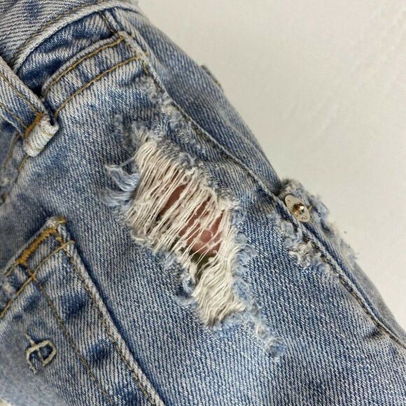 Rag & Bone Shorts 26 Womens Studded Avenida Boyfriend Blue Denim Distressed - Picture 6 of 10